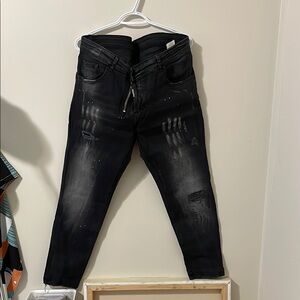 DSquare Black Distressed Jeans